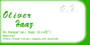 oliver haaz business card